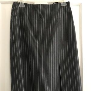 Gray and white stripe skirt